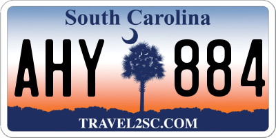 SC license plate AHY884