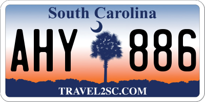 SC license plate AHY886