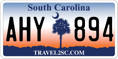 SC license plate AHY894