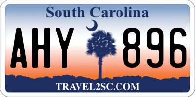 SC license plate AHY896