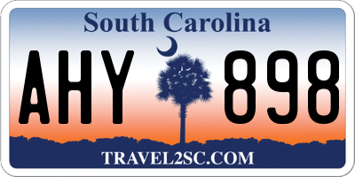 SC license plate AHY898