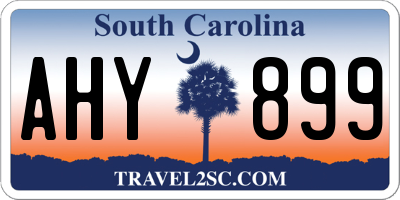 SC license plate AHY899