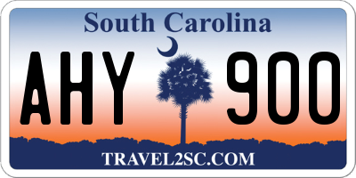 SC license plate AHY900
