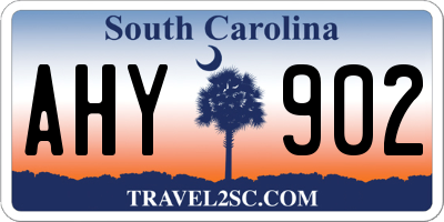 SC license plate AHY902