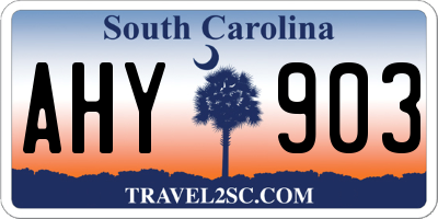 SC license plate AHY903