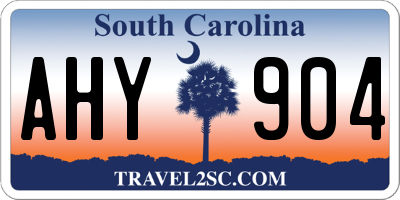 SC license plate AHY904