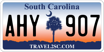 SC license plate AHY907