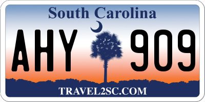 SC license plate AHY909