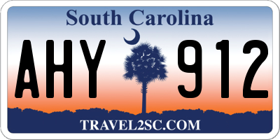 SC license plate AHY912