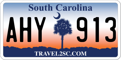 SC license plate AHY913