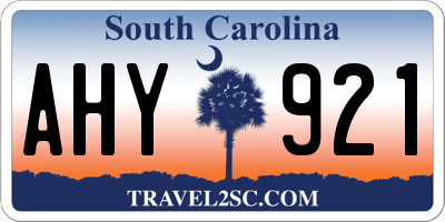 SC license plate AHY921