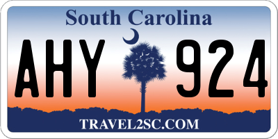 SC license plate AHY924