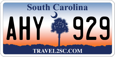 SC license plate AHY929