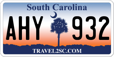 SC license plate AHY932