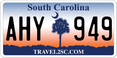 SC license plate AHY949