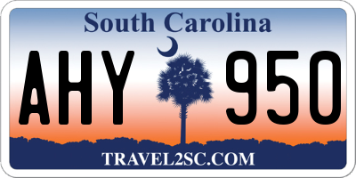 SC license plate AHY950