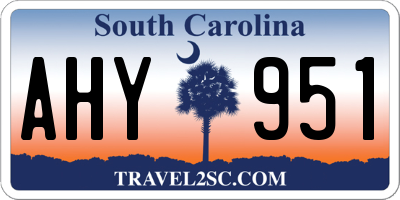 SC license plate AHY951