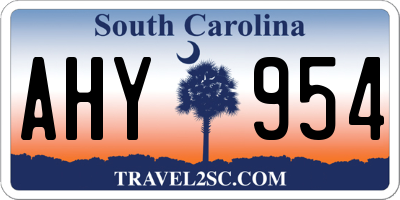 SC license plate AHY954