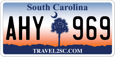 SC license plate AHY969