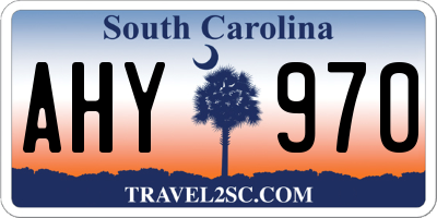 SC license plate AHY970