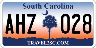 SC license plate AHZ028
