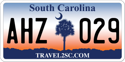 SC license plate AHZ029