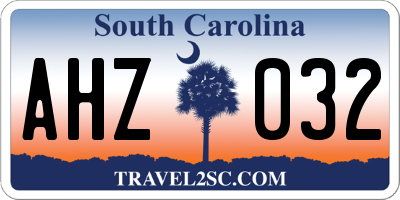 SC license plate AHZ032