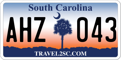 SC license plate AHZ043