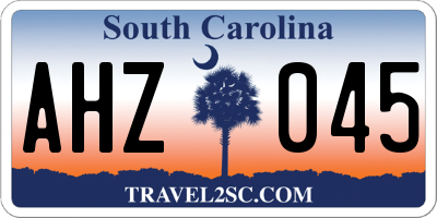 SC license plate AHZ045