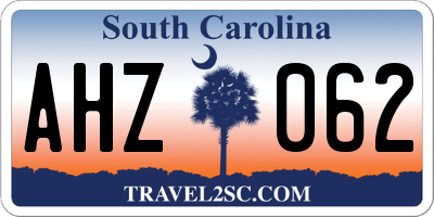 SC license plate AHZ062