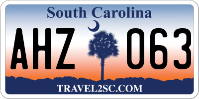 SC license plate AHZ063