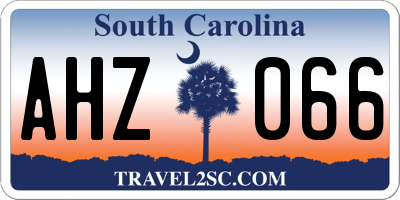 SC license plate AHZ066