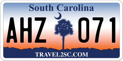 SC license plate AHZ071