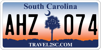 SC license plate AHZ074