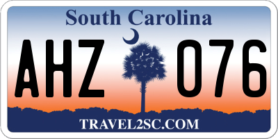 SC license plate AHZ076