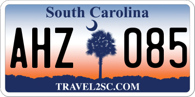 SC license plate AHZ085