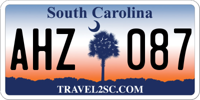 SC license plate AHZ087