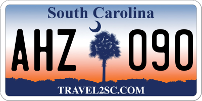 SC license plate AHZ090