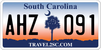 SC license plate AHZ091