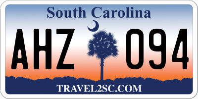 SC license plate AHZ094