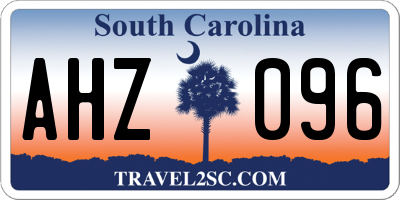 SC license plate AHZ096