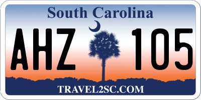 SC license plate AHZ105