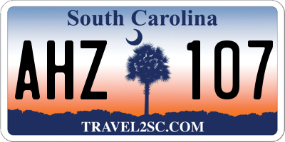 SC license plate AHZ107