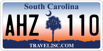 SC license plate AHZ110