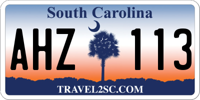 SC license plate AHZ113
