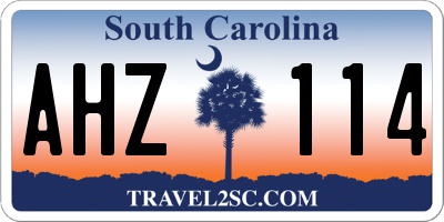 SC license plate AHZ114