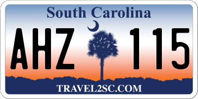 SC license plate AHZ115