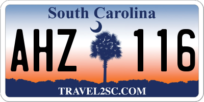 SC license plate AHZ116
