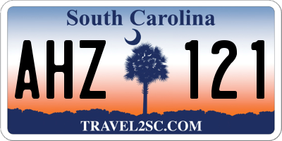 SC license plate AHZ121