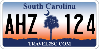 SC license plate AHZ124
